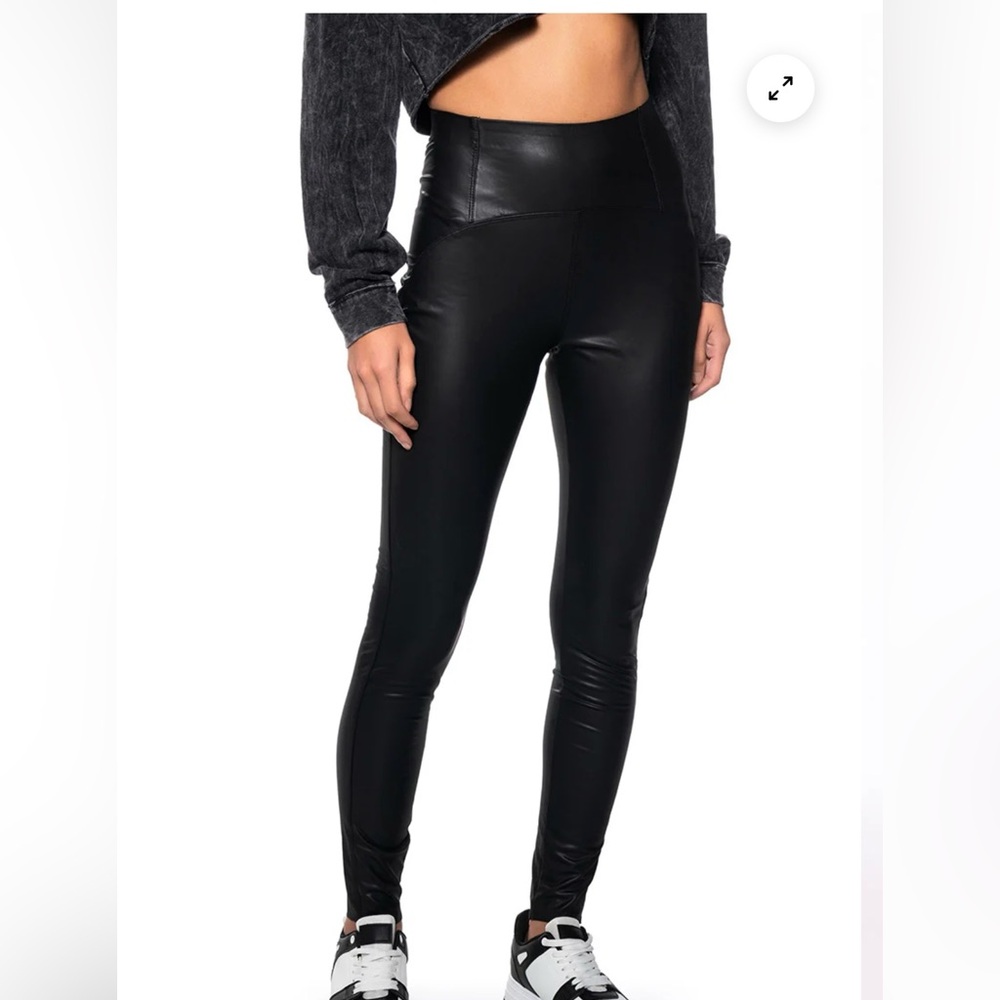 AKIRA Sleek High Waist Faux Leather Leggings